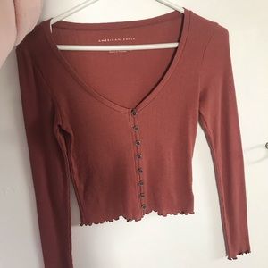 American eagle button up top